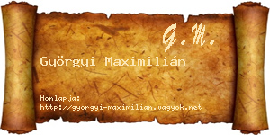 Györgyi Maximilián névjegykártya